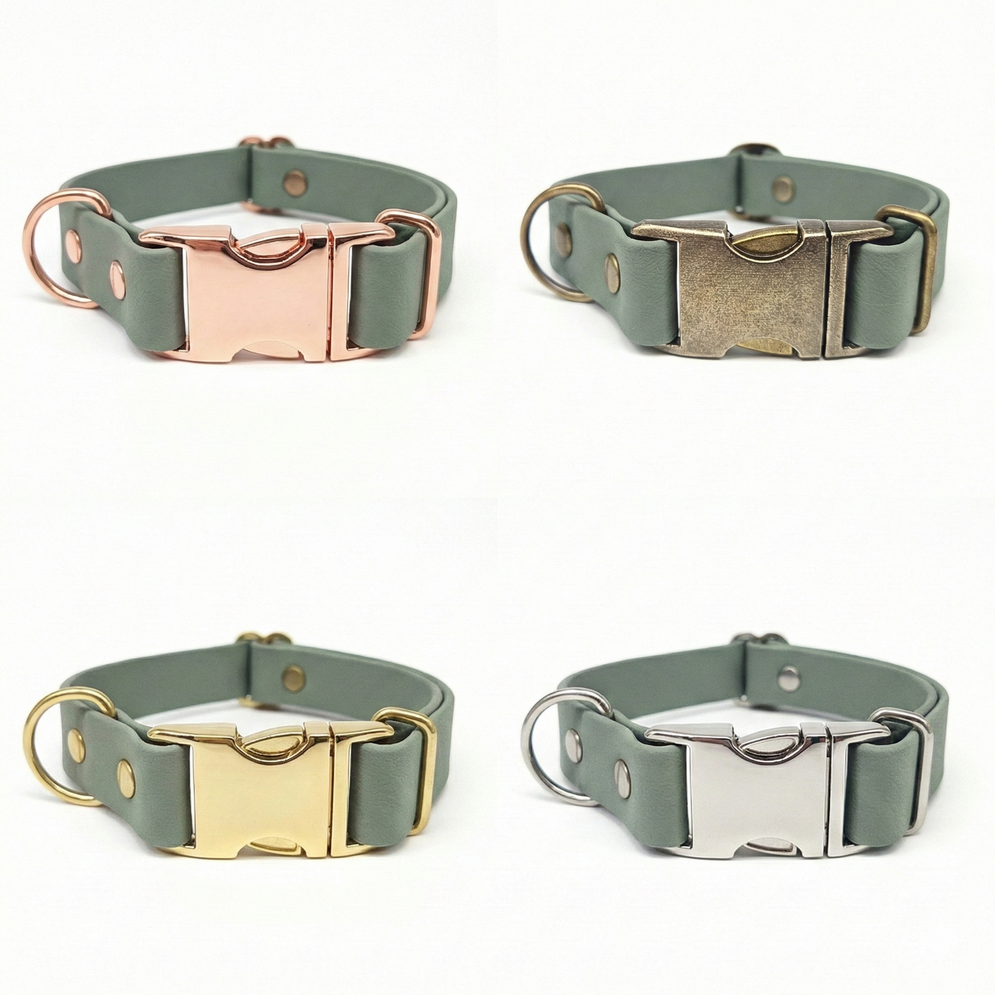 Country Green Waterproof Biothane Metal Clasp Dog Collar - Collared Creatures LTD