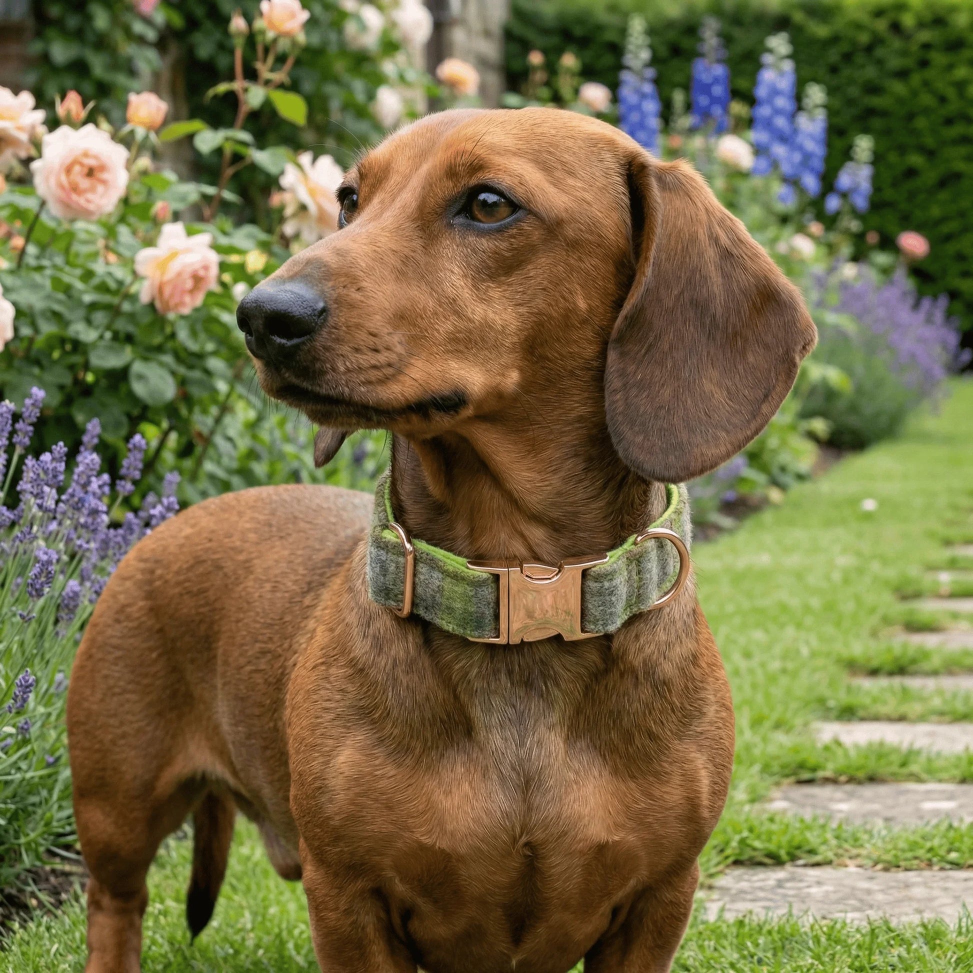 Abraham Moon Bibury-Lichen Luxury Dog Collar - Collared Creatures LTD