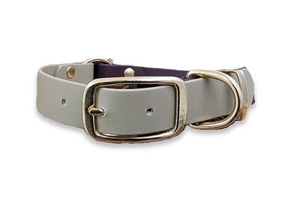 Dark Brown & Beige Multicolour Biothane buckle dog collar – waterproof, non-stretch and durable – by Collared Creatures