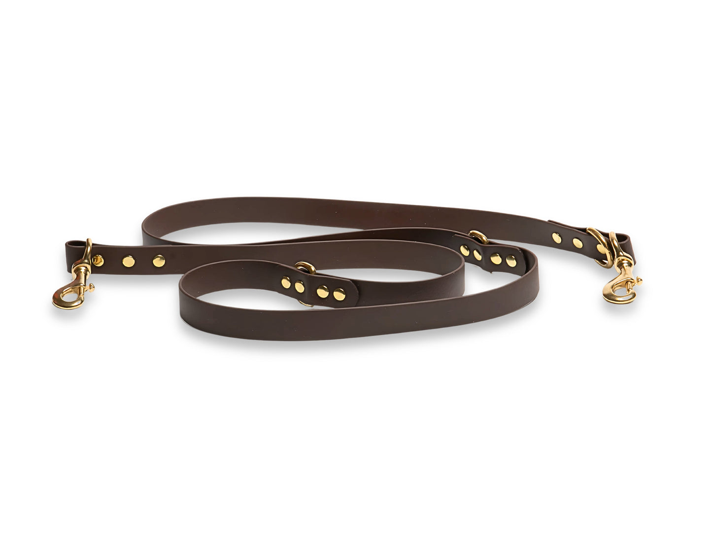 Dark Brown Dog Training Lead – 6-Position Waterproof Biothane Leash