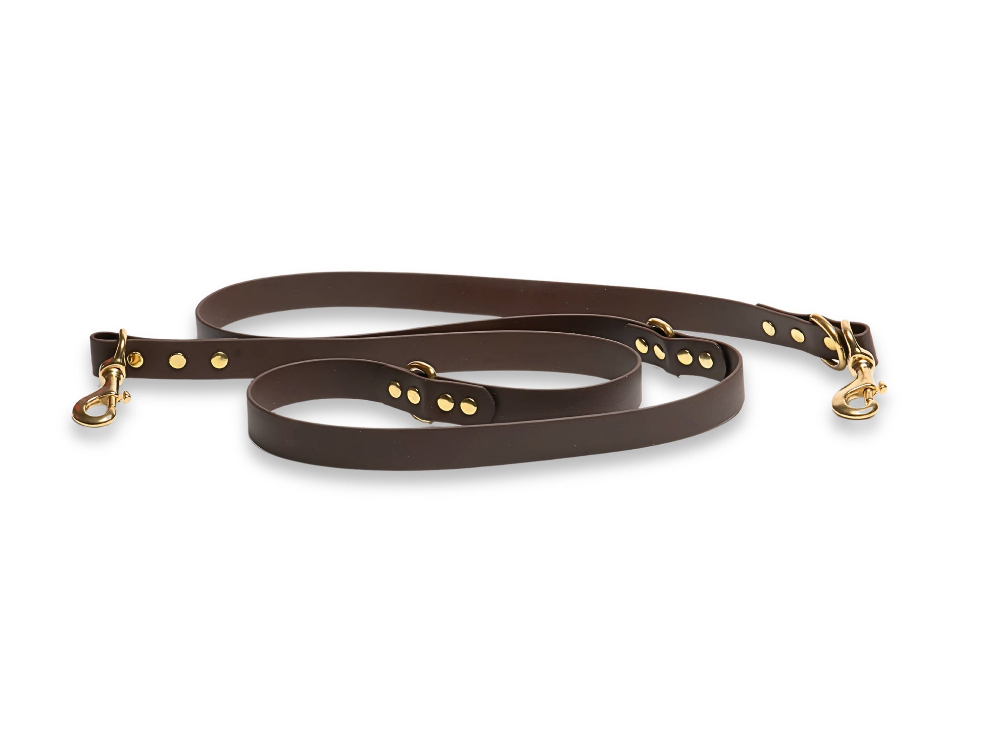Dark Brown Dog Training Lead – 6-Position Waterproof Biothane Leash