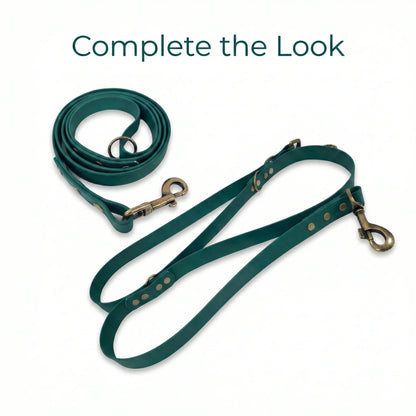 Dark Green Waterproof Biothane Metal Clasp Dog Collar - Collared Creatures LTD