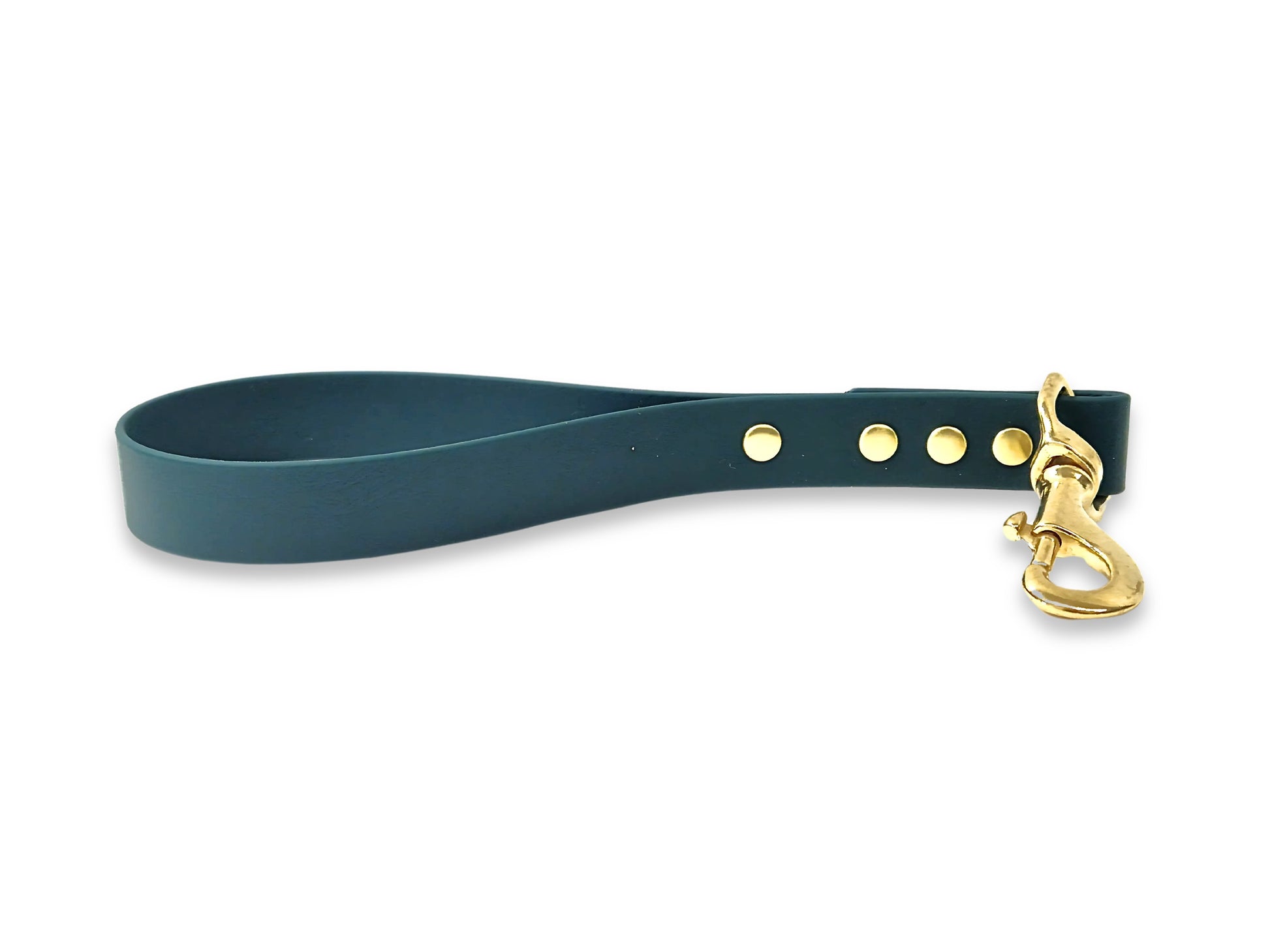 Dark green compact Biothane dog lead for close control, waterproof and handmade in the UK