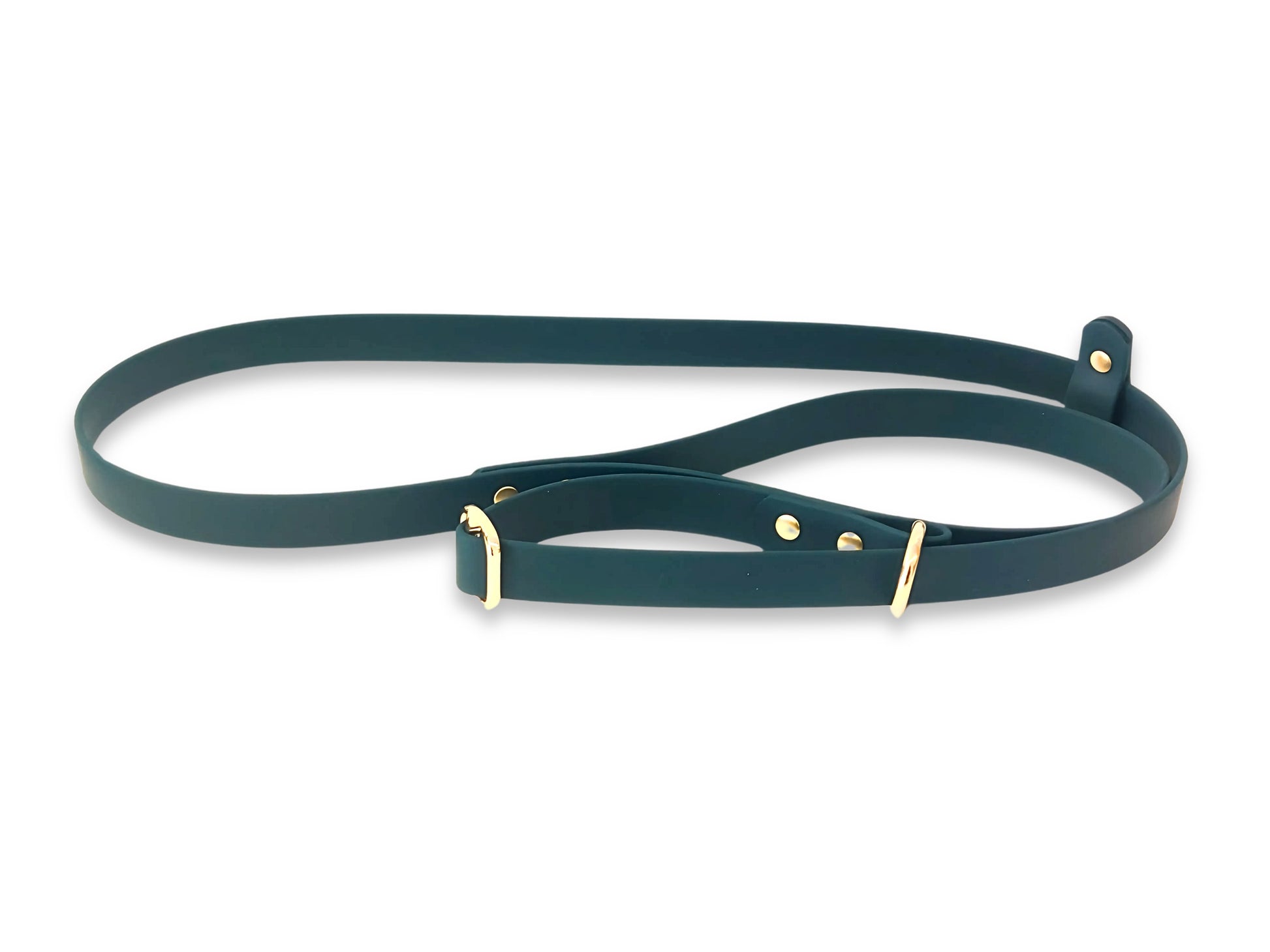 Dark Green waterproof Biothane dog slip lead, ideal for outdoor use and muddy walks