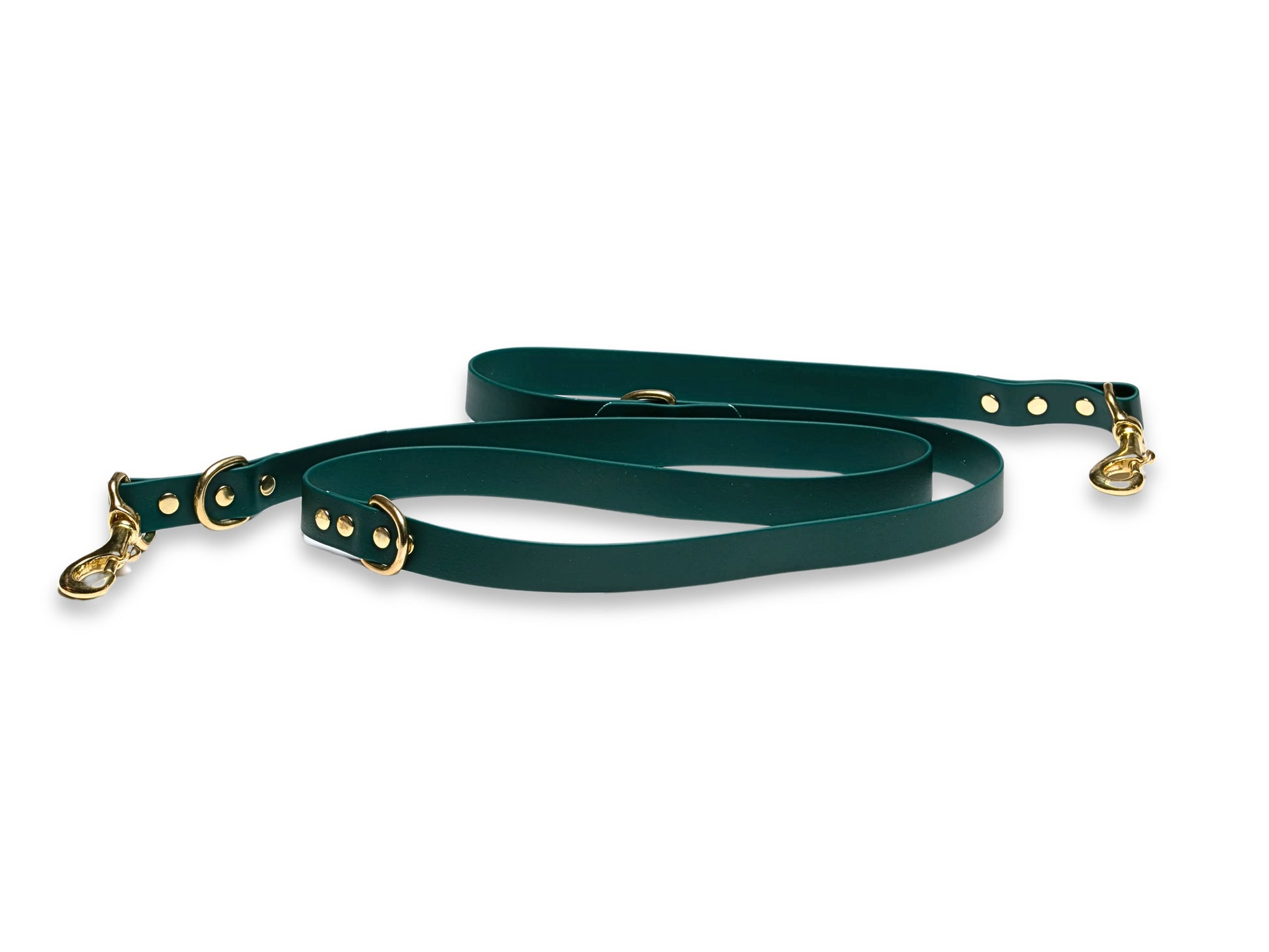 Dark Green Waterproof Biothane Dog Training Lead – Adjustable Dual Clip Lead