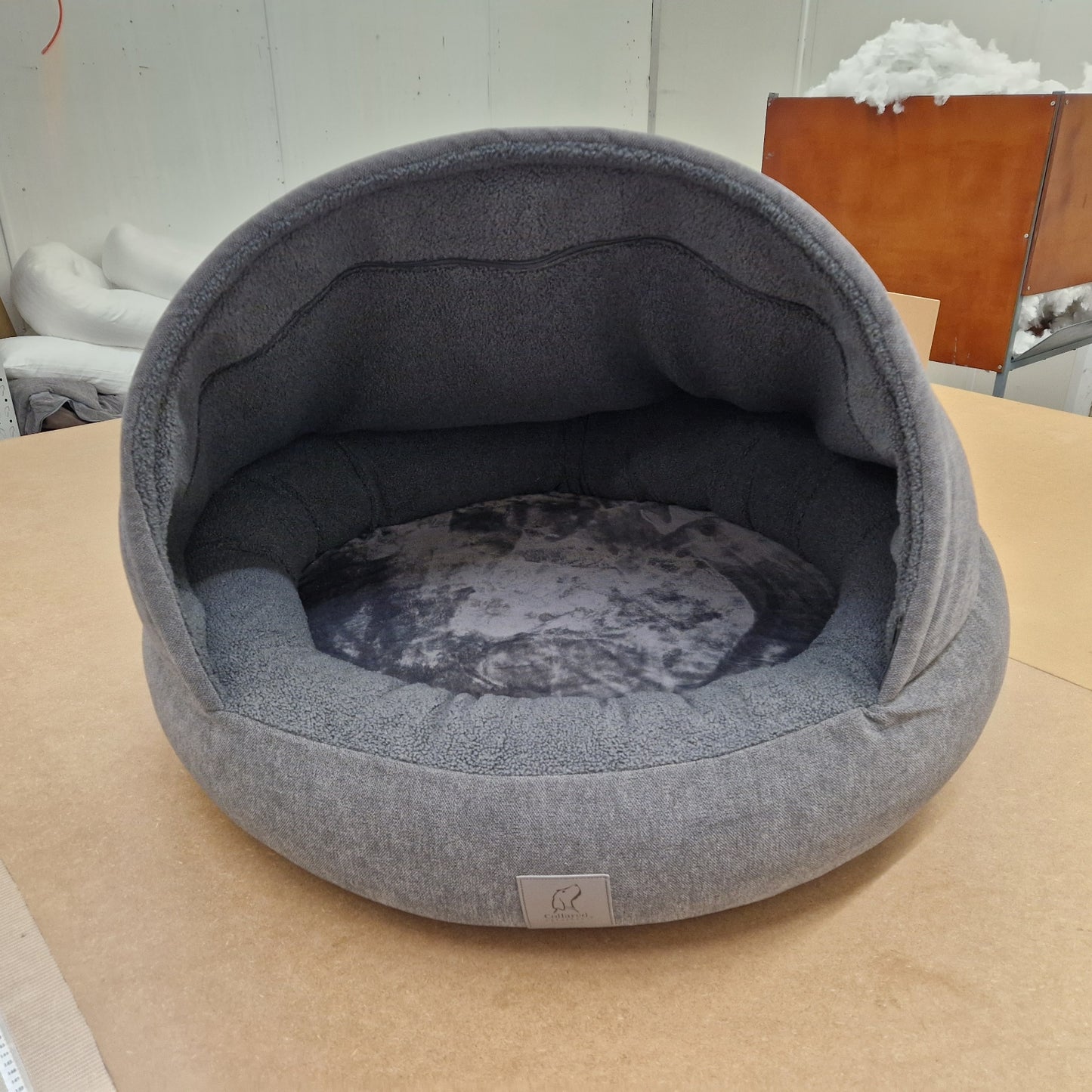 Large Grey Deluxe Comfort Cocoon Dog Bed 30% off