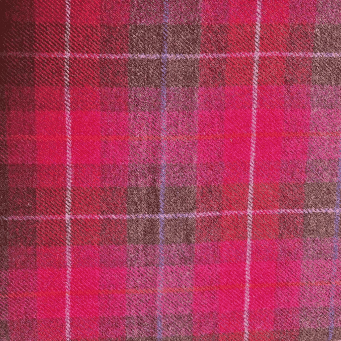 Close-up of a red and brown plaid fabric pattern