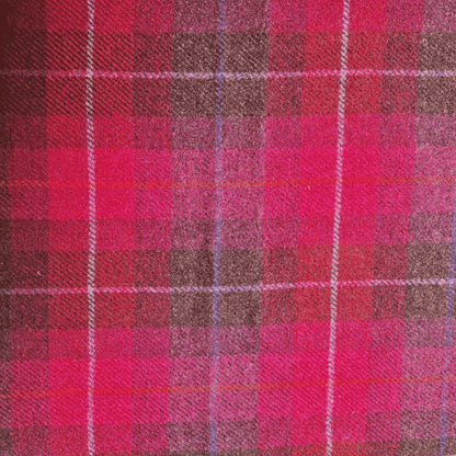 Close-up of a red and brown plaid fabric pattern