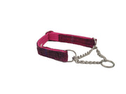 Deep fushia - Martingale / Half Choke Luxury Dog Collar