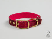 Deep Fuschia -Buckle Fastening Luxury Harris Tweed Dog Collar /collared creatures