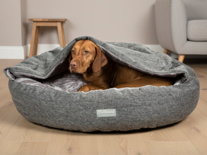 Grey Classic Comfort Cocoon Dog Bed (cushion base)
