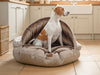 Beige Luxury Dog Cave Bed with removable Firm hood