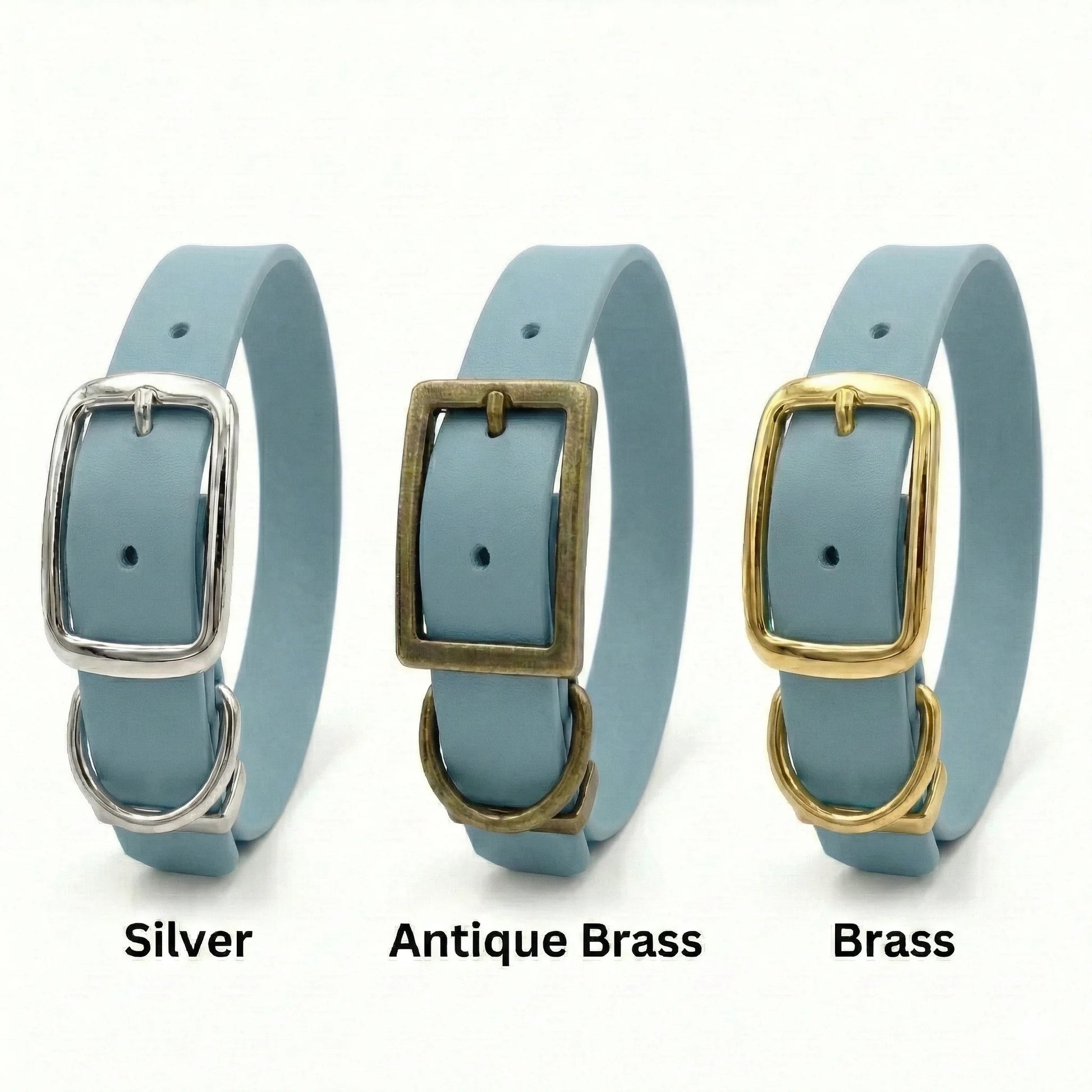 Duck Egg Blue Waterproof Biothane Buckle Dog Collar - Collared Creatures LTD