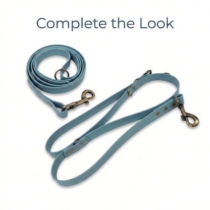 Duck Egg Blue Waterproof Biothane Metal Clasp Dog Collar