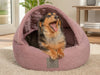 Dusky Pink Quilted Velour Deluxe Comfort Cocoon Dog Bed 40% OFF