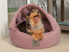 Dusky Pink Quilted Velour Deluxe Comfort Cocoon Dog Bed 40% OFF