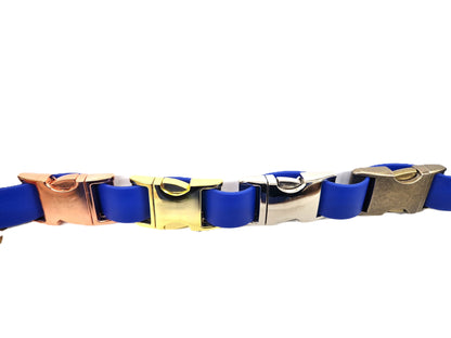 Electric Blue Waterproof Biothane Metal Clasp Dog Collar