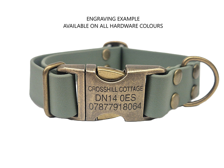Country Green Waterproof Biothane Metal Clasp Dog Collar