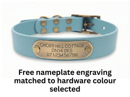 Duck Egg Blue Waterproof Biothane Buckle Dog Collar