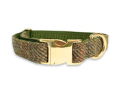 Colourful totally traditional tweed dog collar in extra wide 38mm, perfect for stylish dogs - Collared Creatures