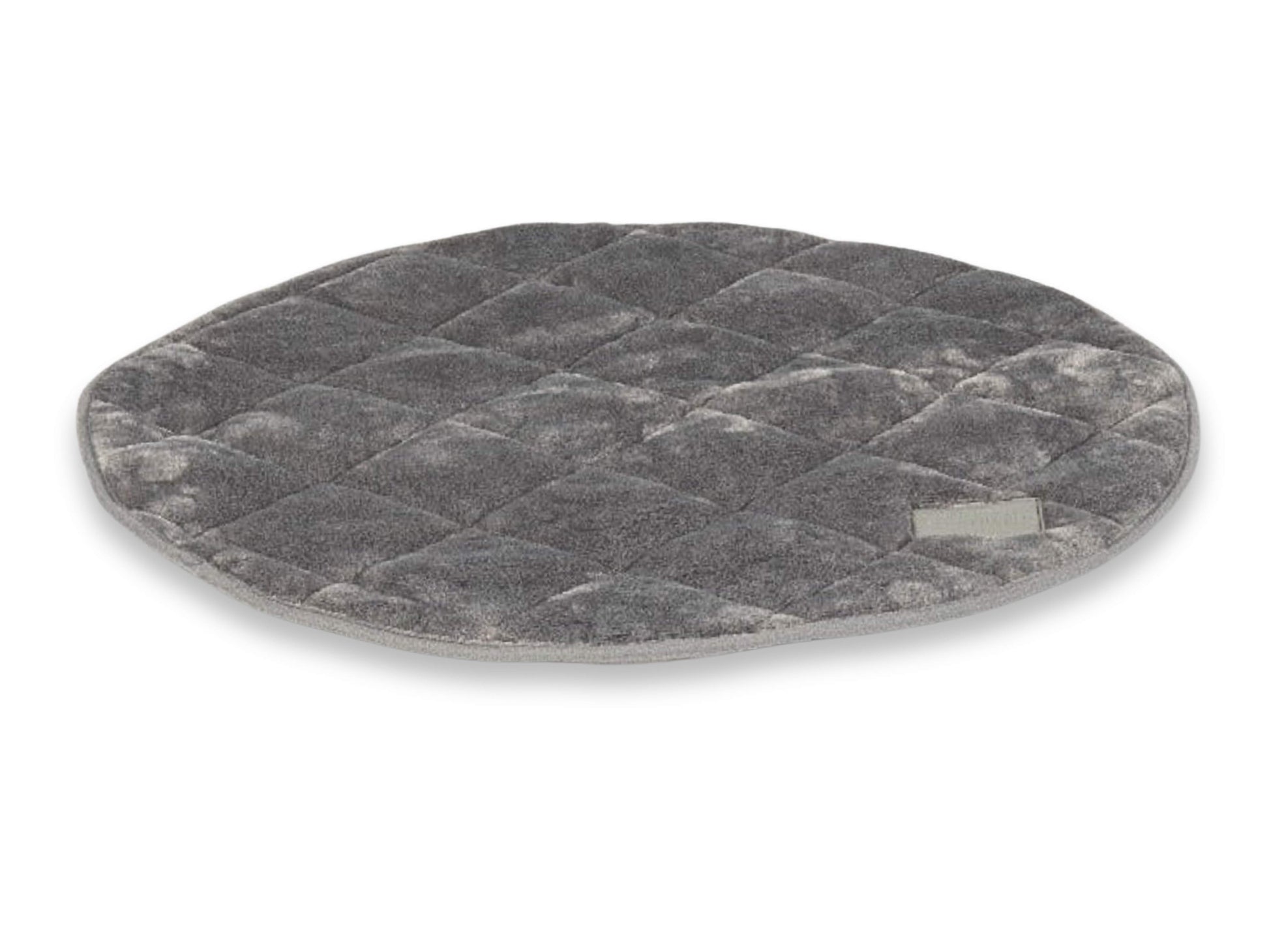 faux fur round dog blanket on white background