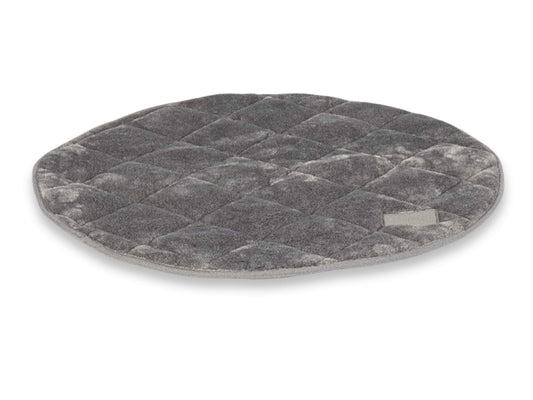 faux fur round dog blanket on white background
