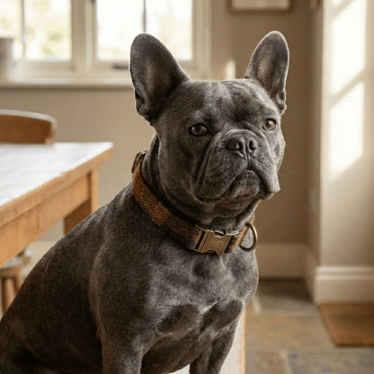 Autumnal Check Luxury Harris Tweed Dog Collar - Collared Creatures LTD