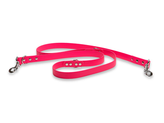 Fuchsia Pink Waterproof Biothane Dog Training Lead – Adjustable 1.9m Leash