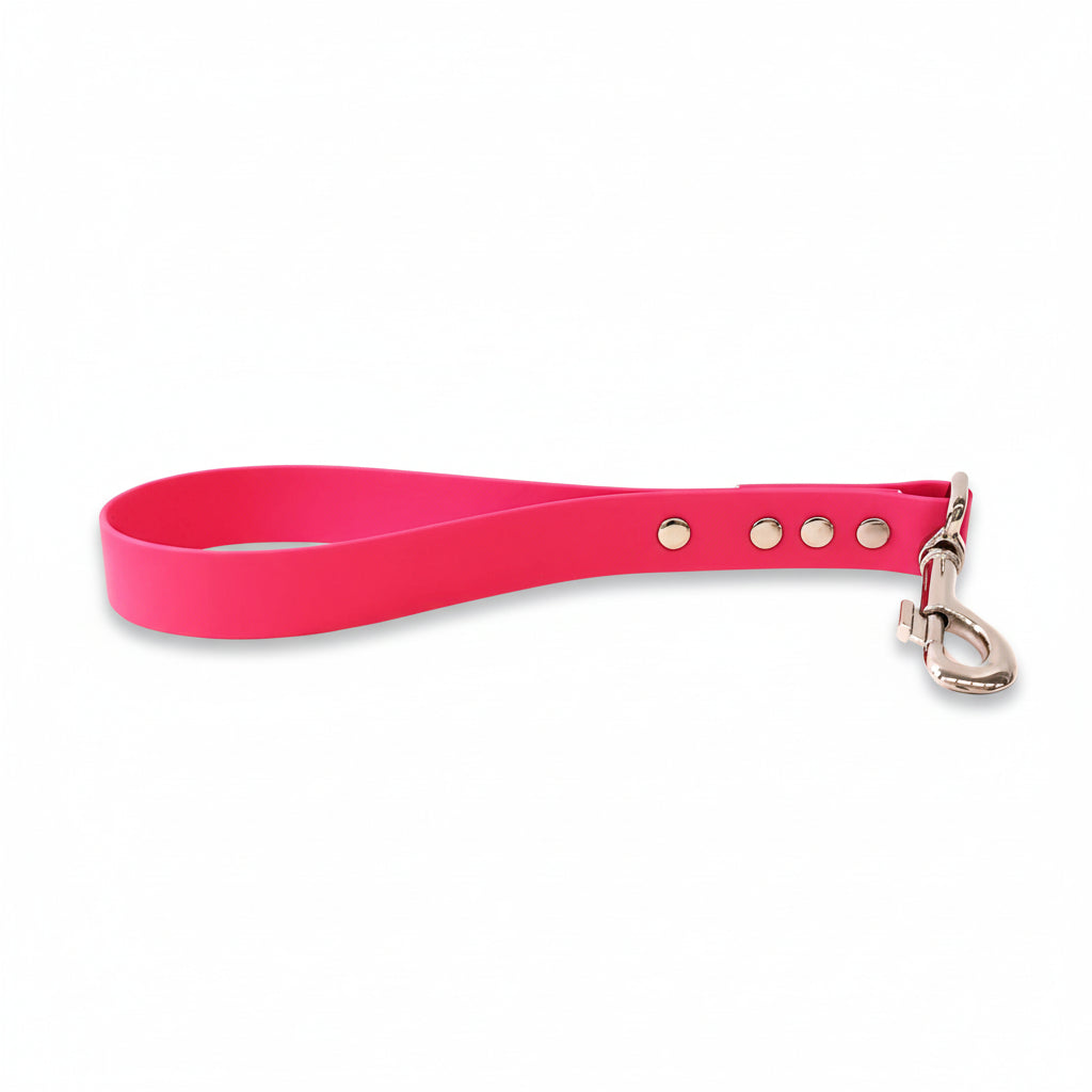 Fuchsia Waterproof Traffic Dog Lead – Short Biothane Handle UK ...