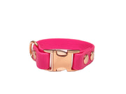 Fuschia Small Breed Waterproof Biothane Dog Collar 21cm to 28cm Neck