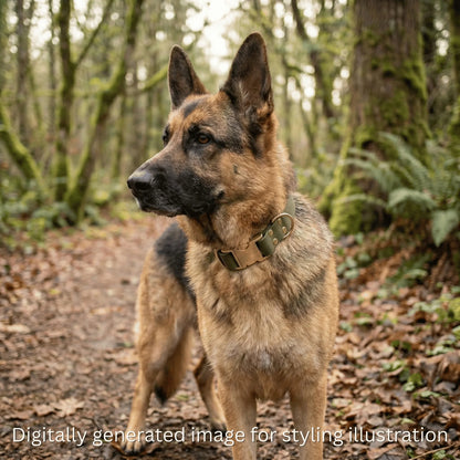 Olive Waterproof Biothane Metal Clasp Dog Collar