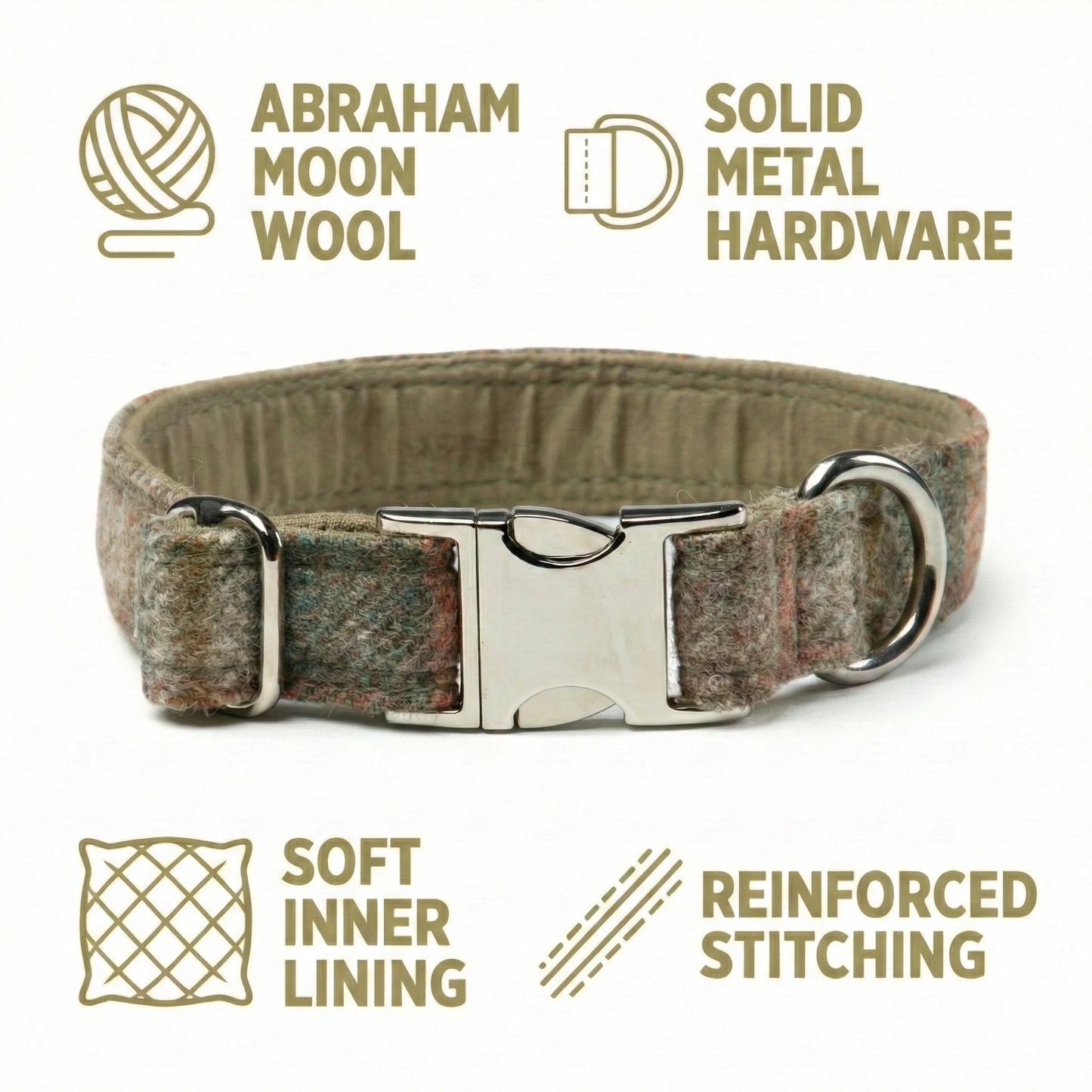 Abraham Moon Glen Coe Terracotta Luxury Dog Collar
