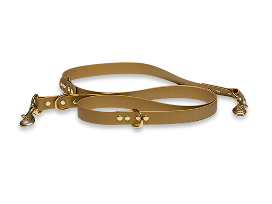 Gold Biothane Dog Training Lead – Waterproof, Wipeable & Handmade in UK