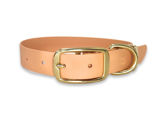 Golden Copper waterproof dog collar made from Biothane – strong, stylish and odour-resistant – by Collared Creatures