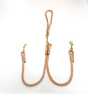 Handmade Rope Split / Double Dog Lead Golden Copper