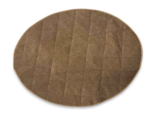 green teddy fur round dog bed blanket