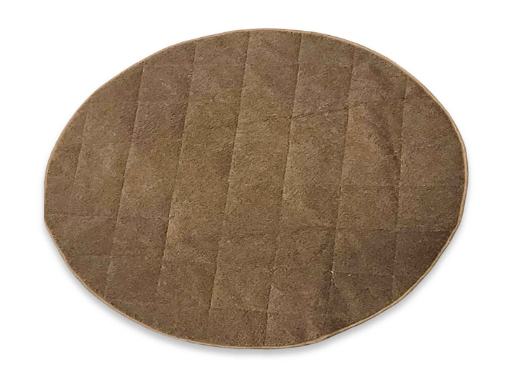 green teddy fur round dog bed blanket