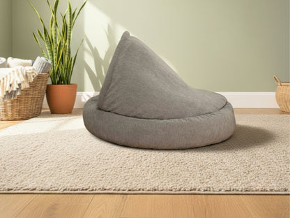 collared creatures deluxe comfort cocoon dog bed side profile in living room setting
