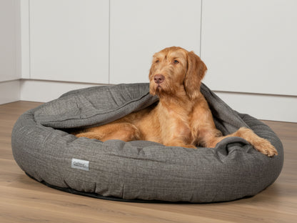 Grey Classic Comfort Cocoon Dog Bed (cushion base)