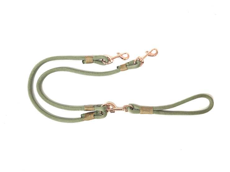 Handmade Rope Split / Double Dog Lead Holy Guacamole/collared creatures