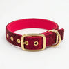 Deep Fuchsia Check - Luxuriöses Hundehalsband aus Harris Tweed mit Schnallenverschluß