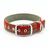 Orange & Olive Check - Buckle Fastening Luxury Harris Tweed Dog Collar