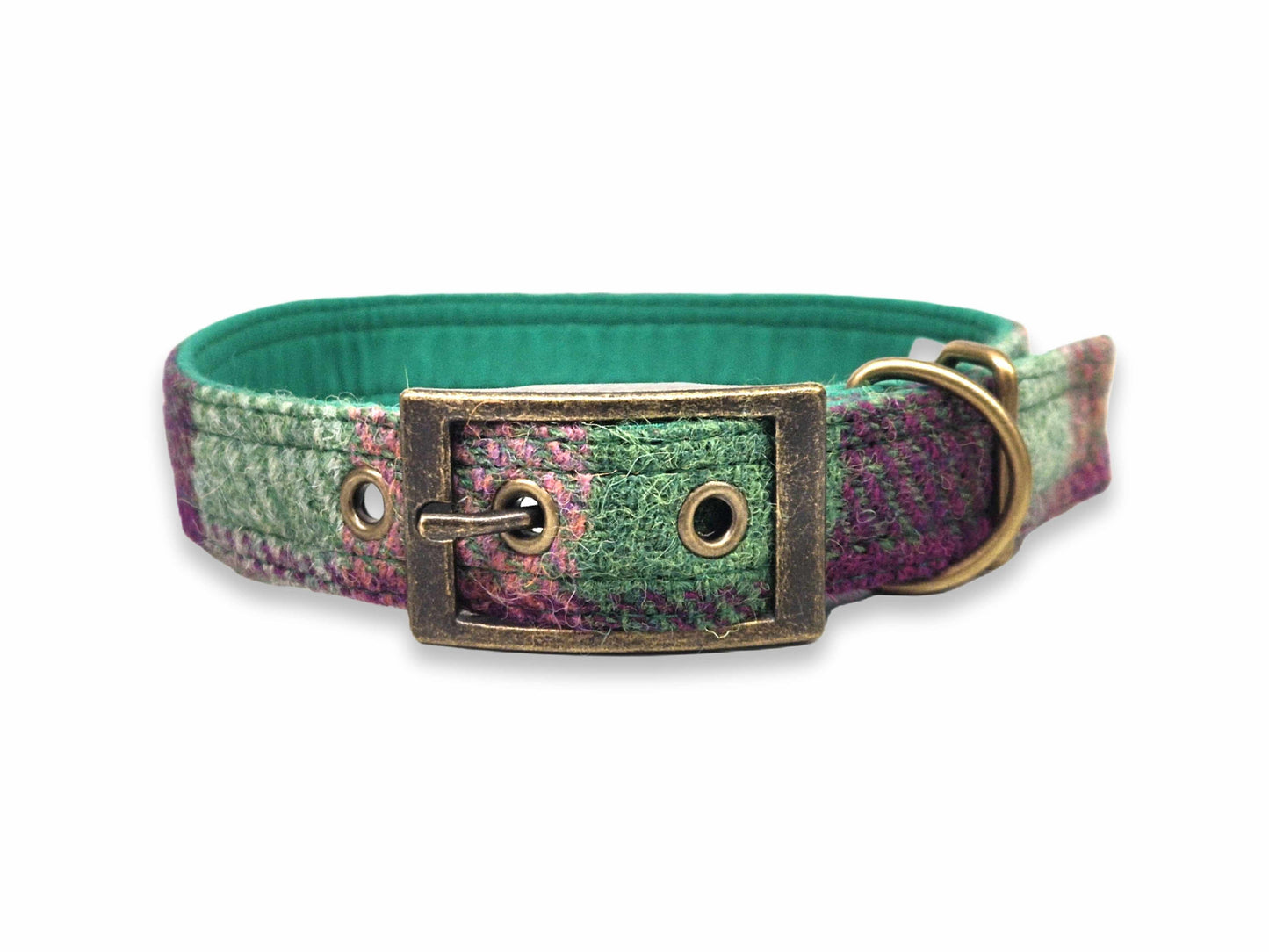 Heather Check -Buckle Fastening Luxury Harris Tweed Dog Collar