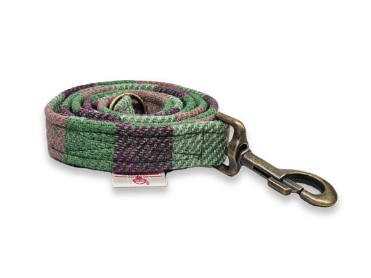Heather Check Luxury Harris Tweed Dog Lead