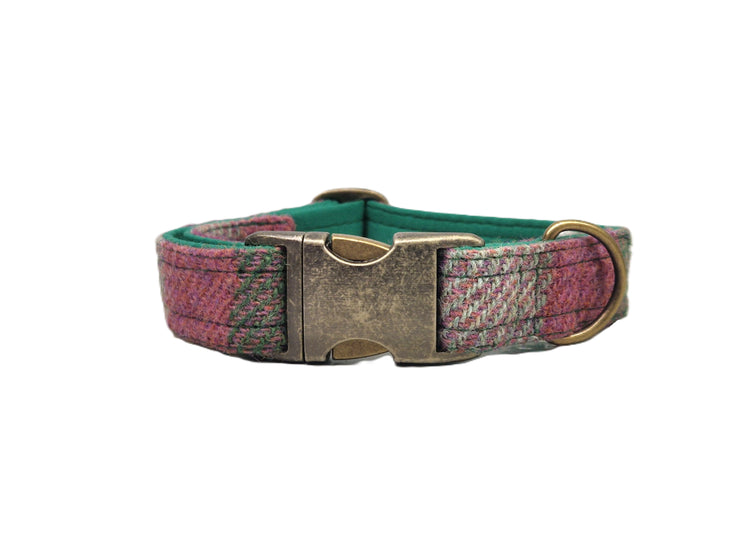 *NEW* Heather Check Luxury Harris Tweed Dog Collar