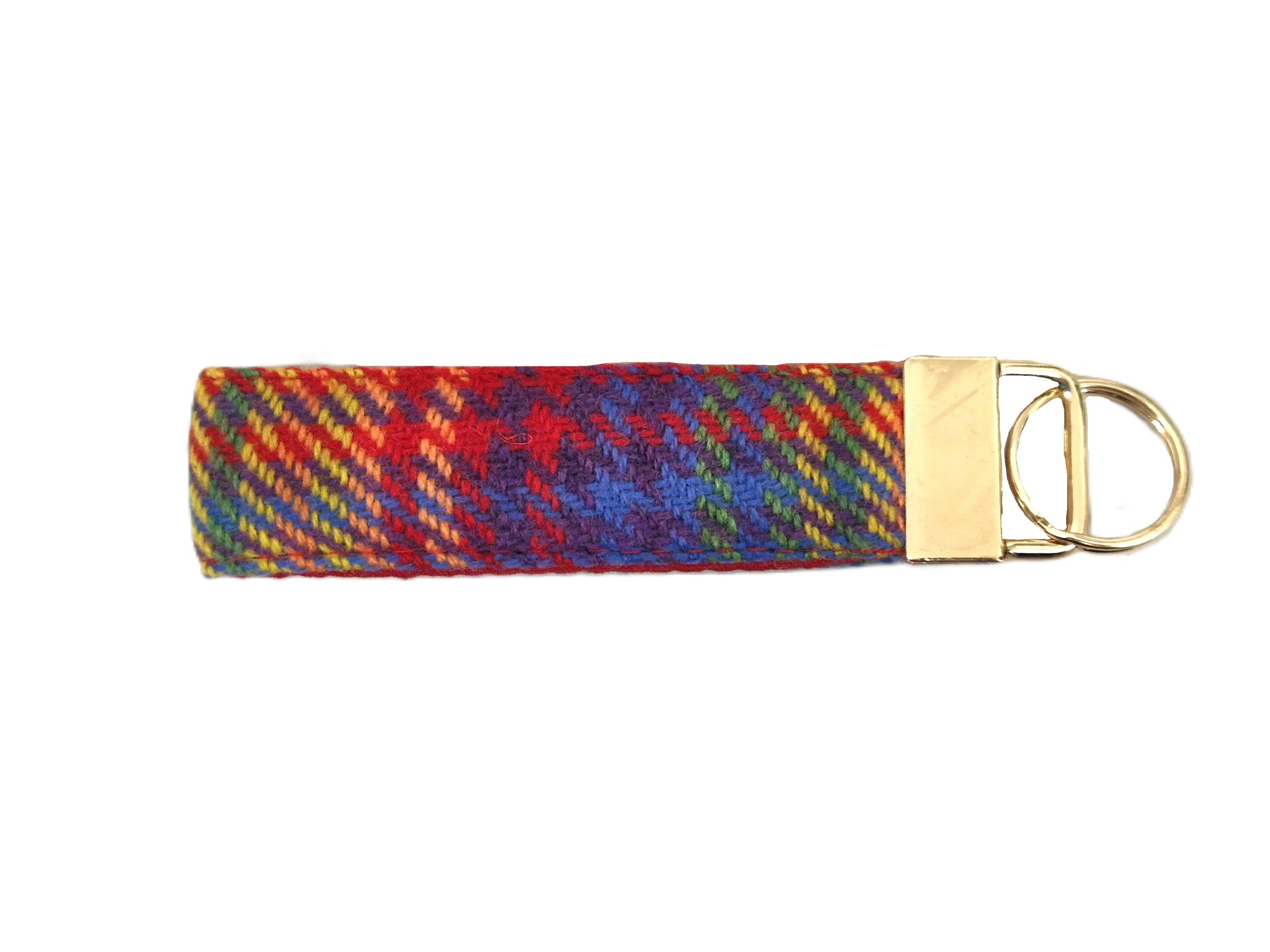 Heritage Riainbow check Tweed key fob/collared creatures