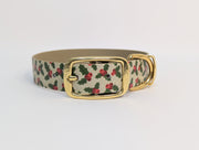 Christmas Holly  Printed Waterproof Biothane Dog Collar/collared creatures