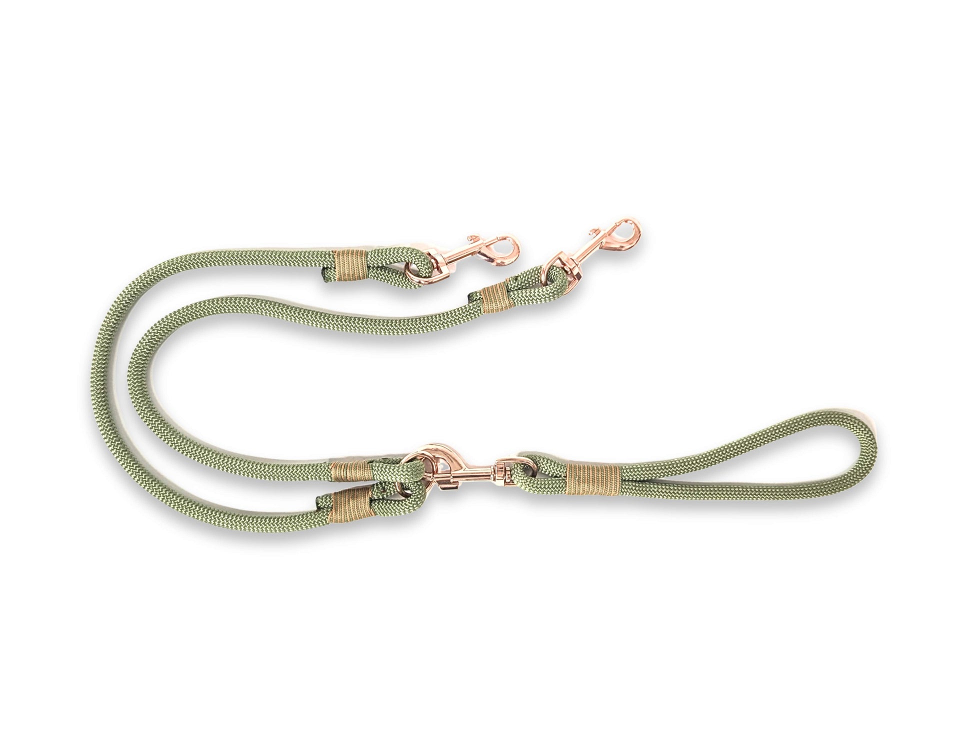 Holy Guacamole handmade rope split dog lead for walking two dogs