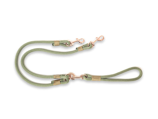 Holy Guacamole handmade rope split dog lead for walking two dogs