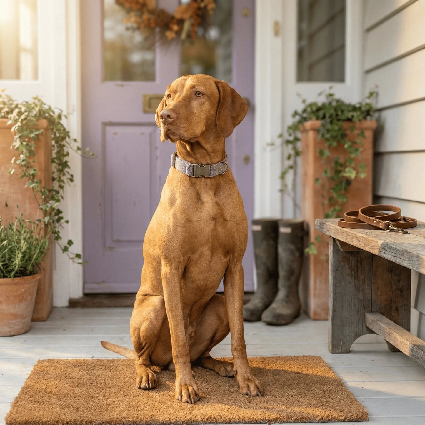 Abraham Moon Kincraig Heather Luxury Dog Collar